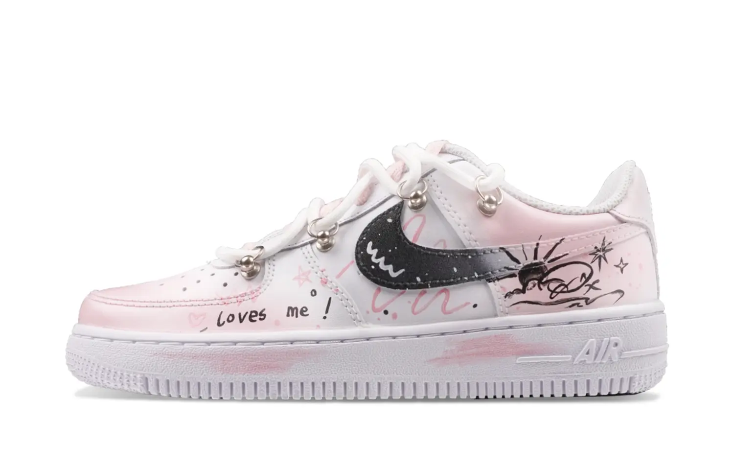 

Низкие противоскользящие износостойкие кроссовки для скейтбординга для подростков Nike, черный/белый/розовый