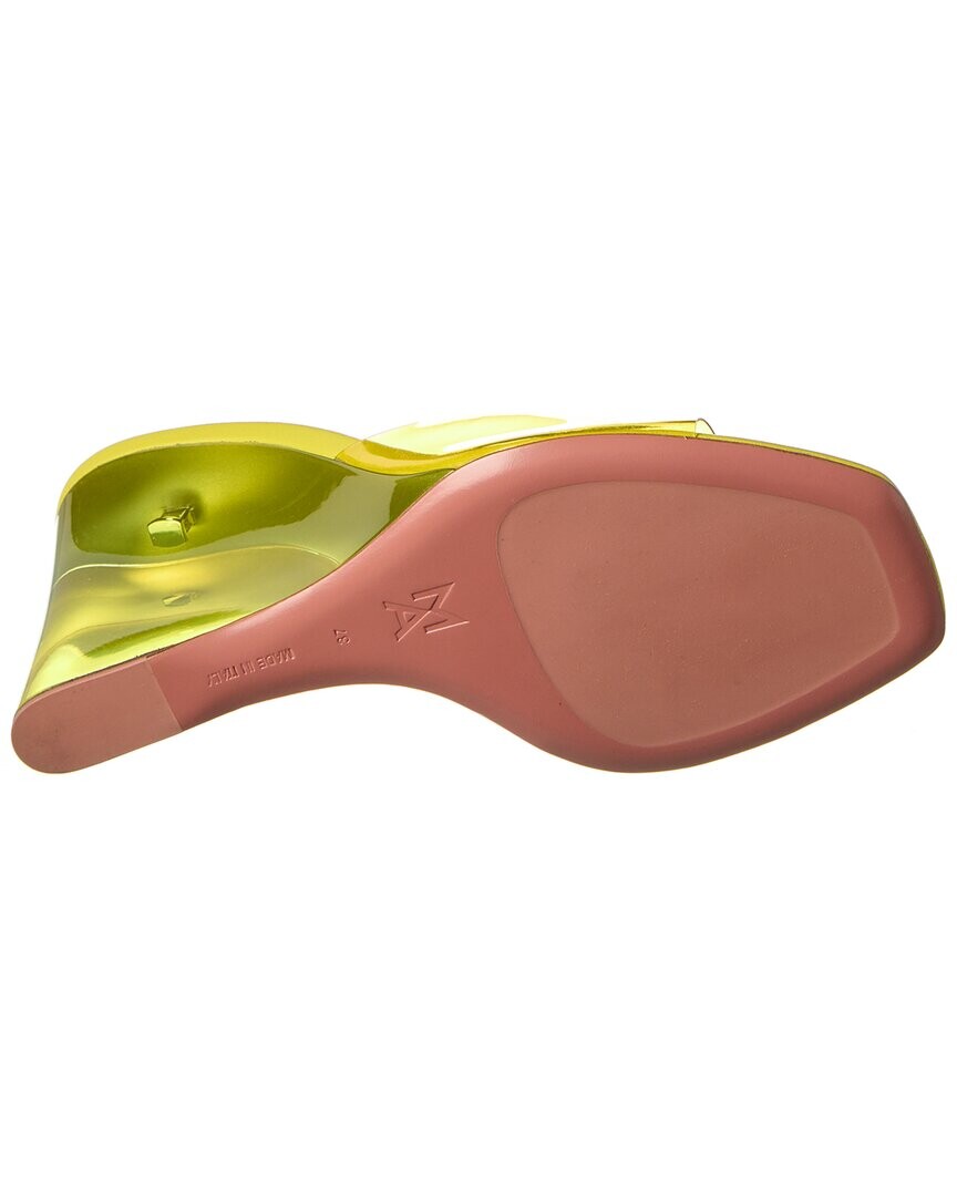 

Босоножки AMINA MUADDI Lupita на танкетке из винила и кожи, желтый