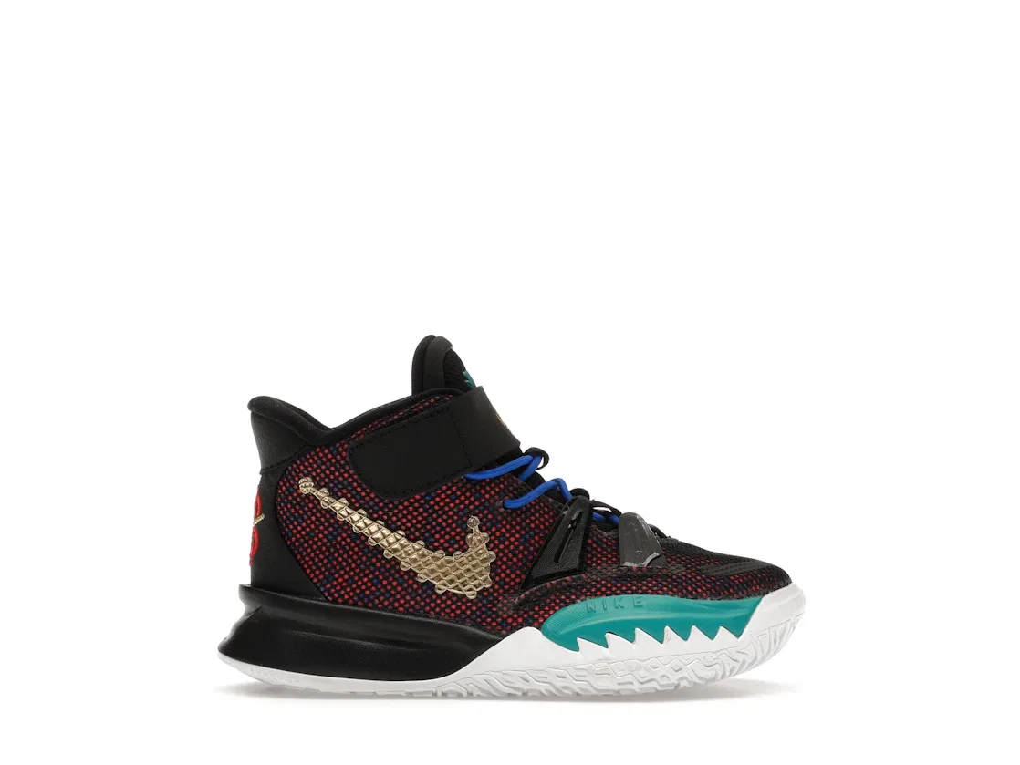 Детские кроссовки для мальчиков с пеной Nike Kyrie 7, Black/Spirit Teal/Hyper Pink/Metallic Gold