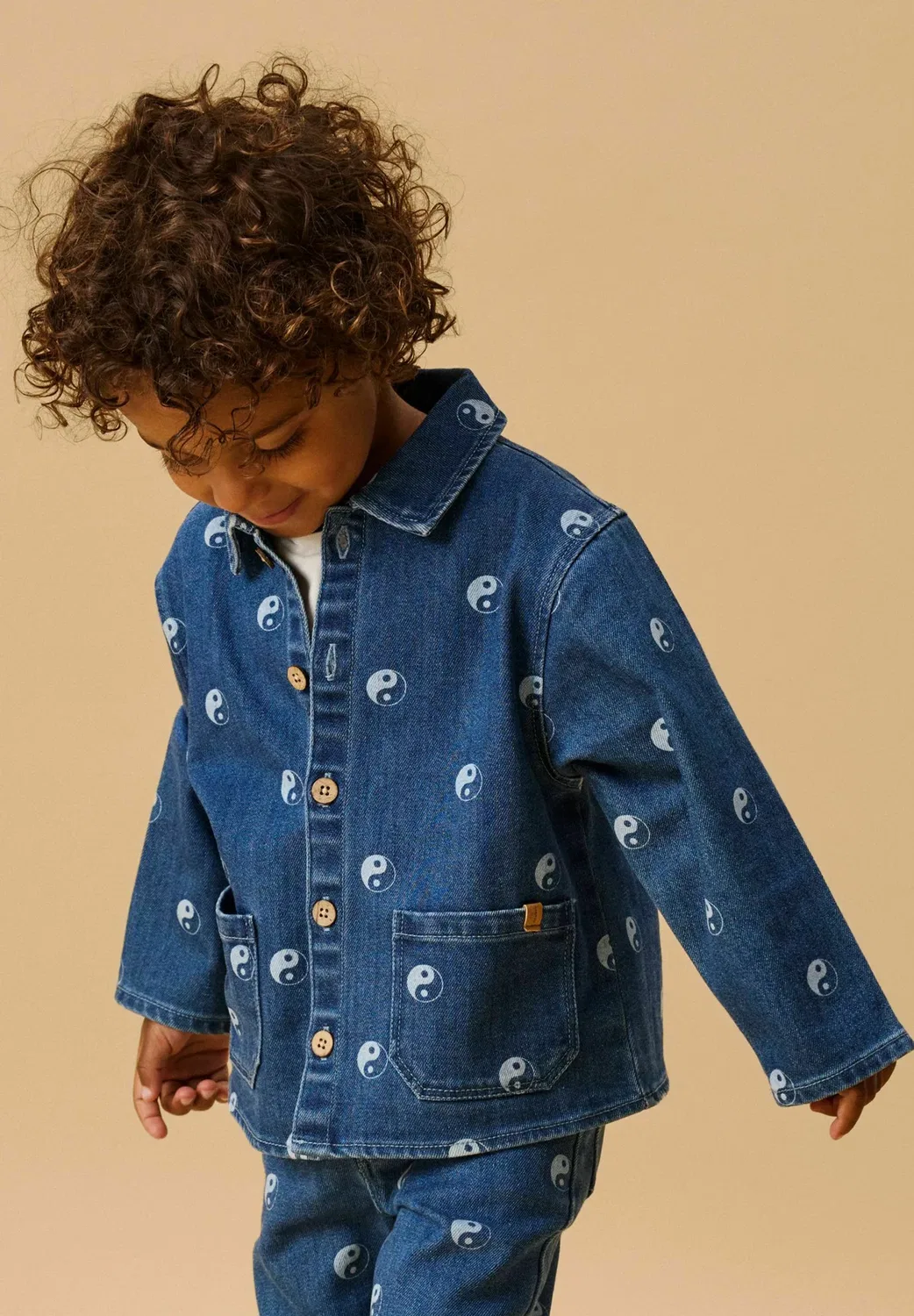 Джинсовая куртка с принтом - джинсовая куртка Lil' Atelier, Dark Blue Denim — фото 2