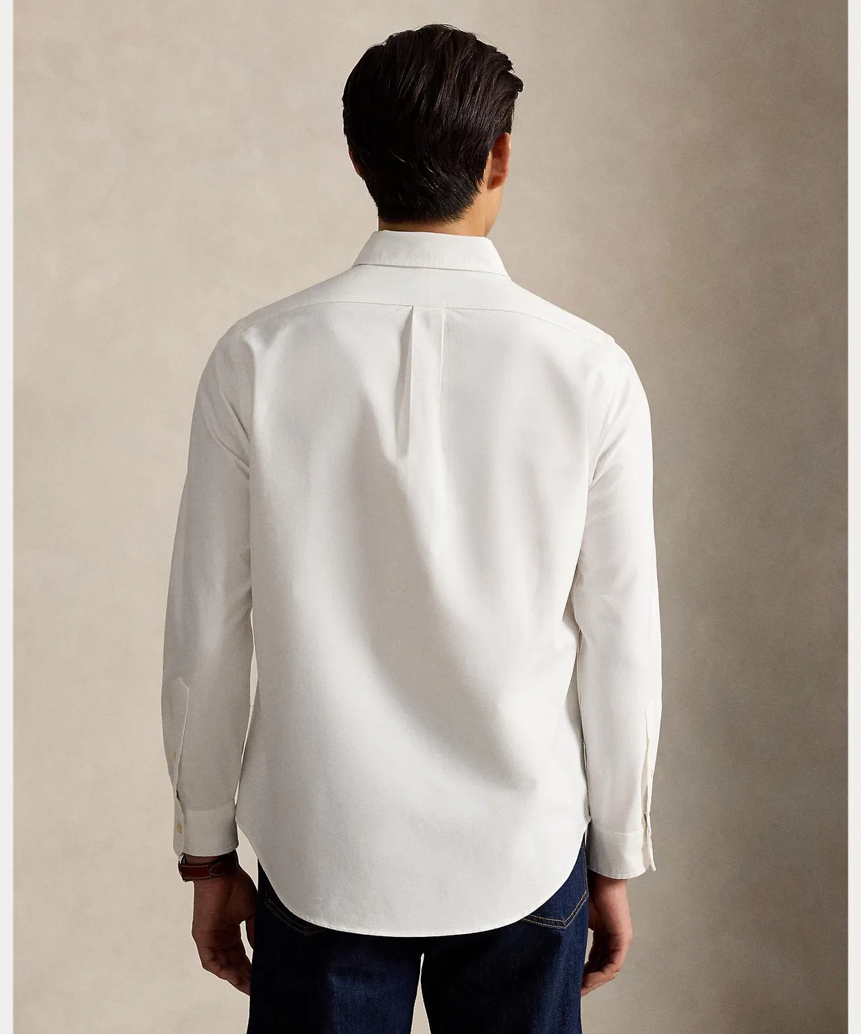 Мужская рубашка-оксфорд с длинным рукавом модель Iconic Oxford POLO RALPH LAUREN, Белый — фото 4