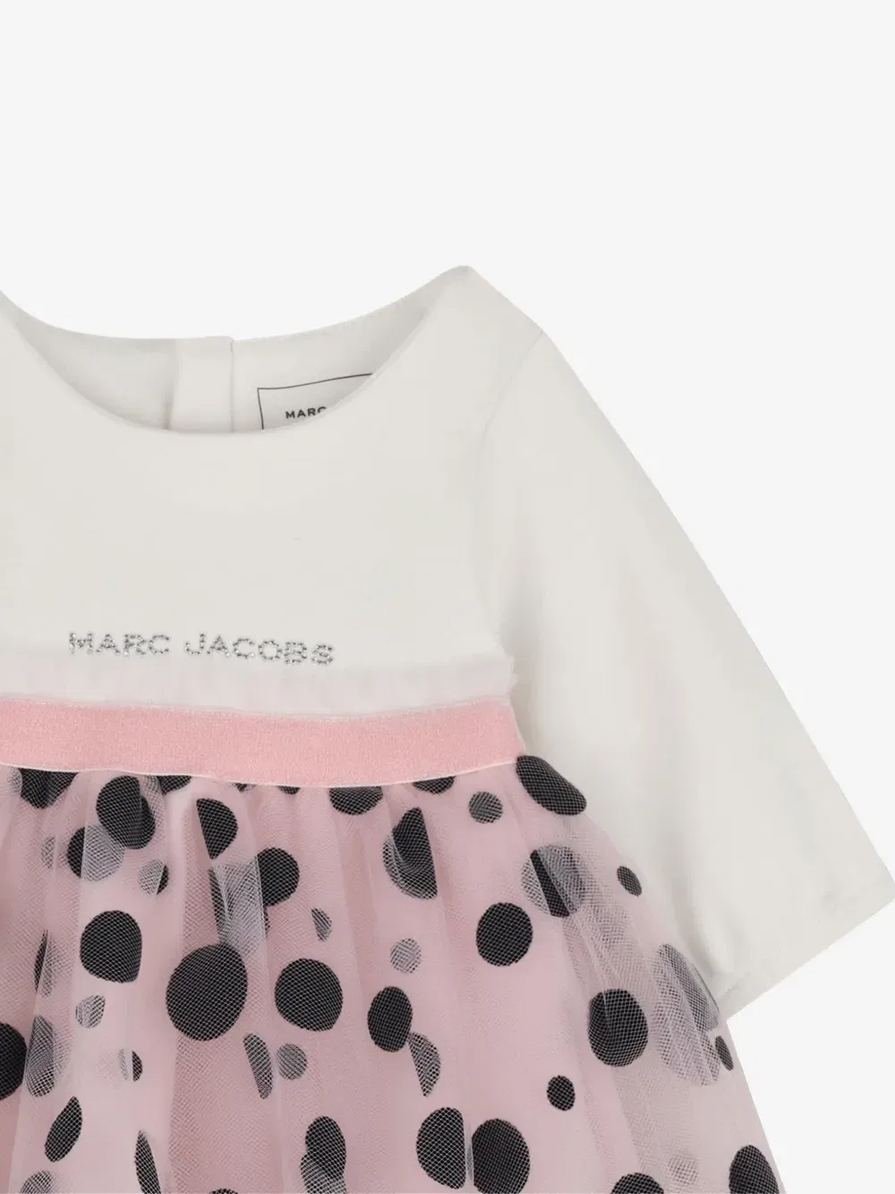Платье с юбкой из тюля в горох Marc Jacobs Kids, белый — фото 3