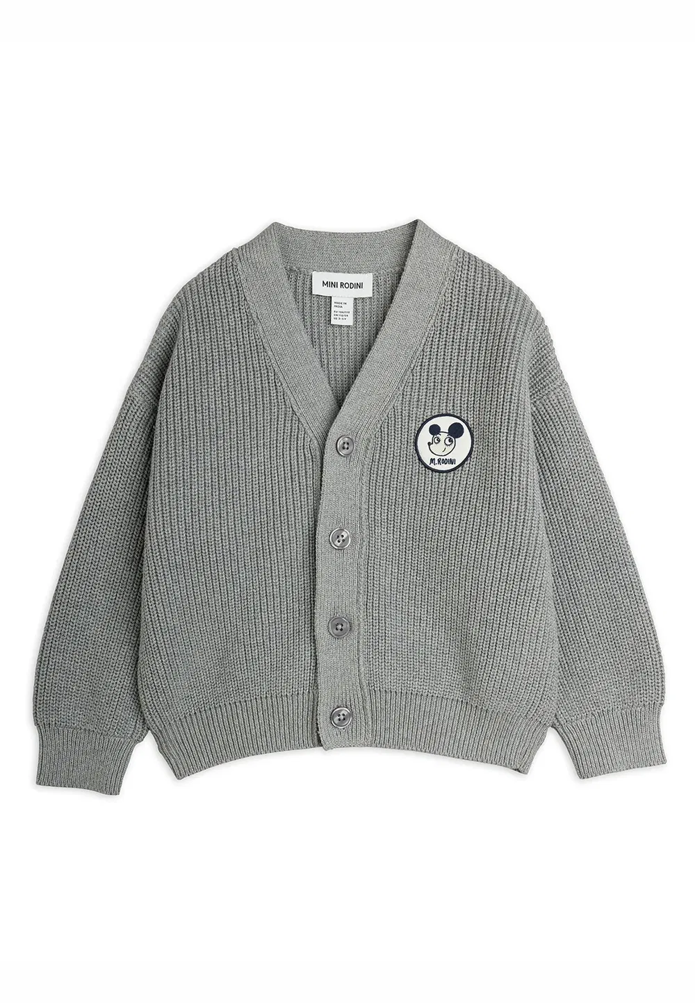 Вязаный кардиган крупной вязки Ritzratz patch - кардиган Mini Rodini, Grey