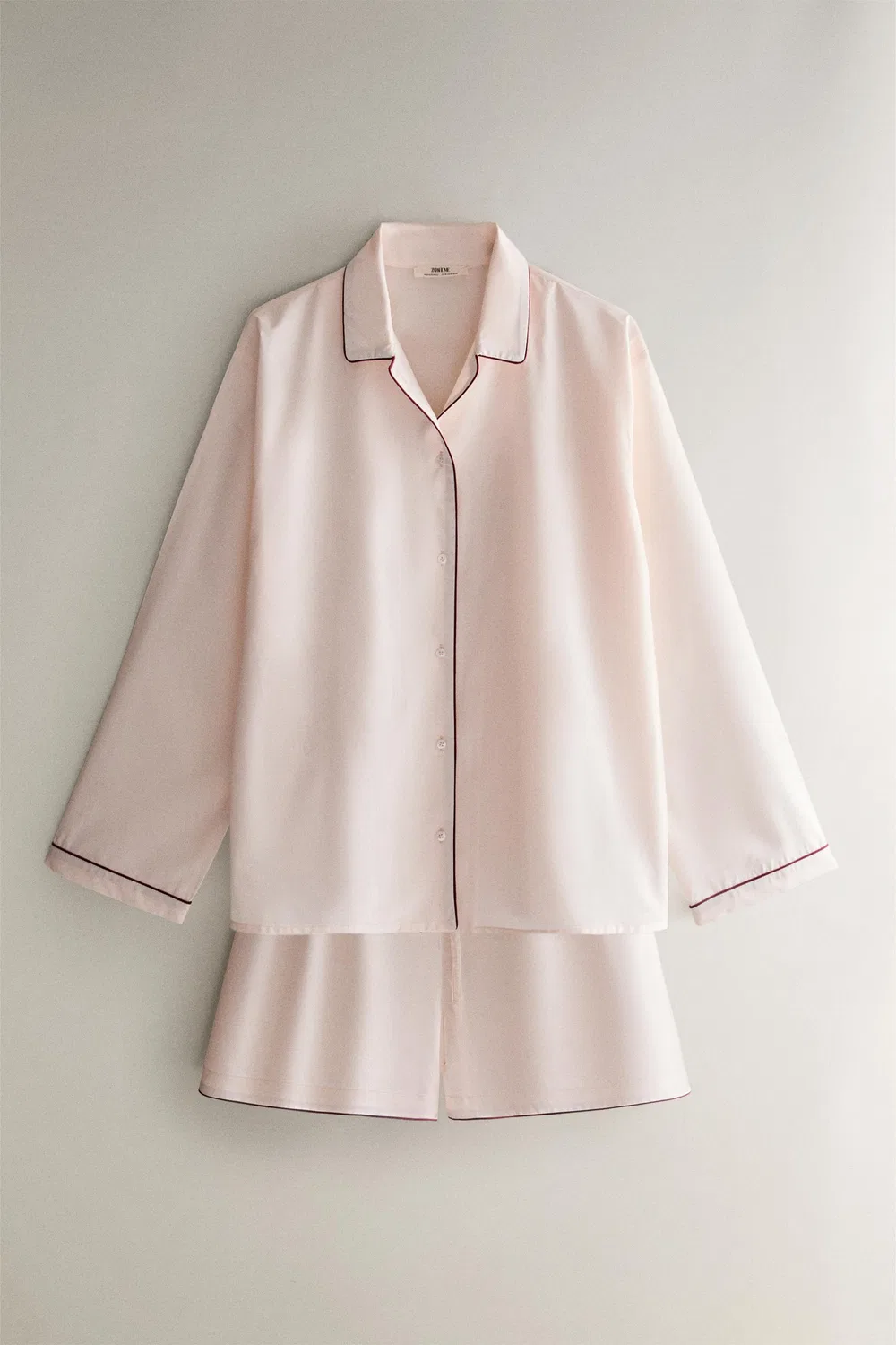 Шорты из поплина ZARA, Light pink — фото 4