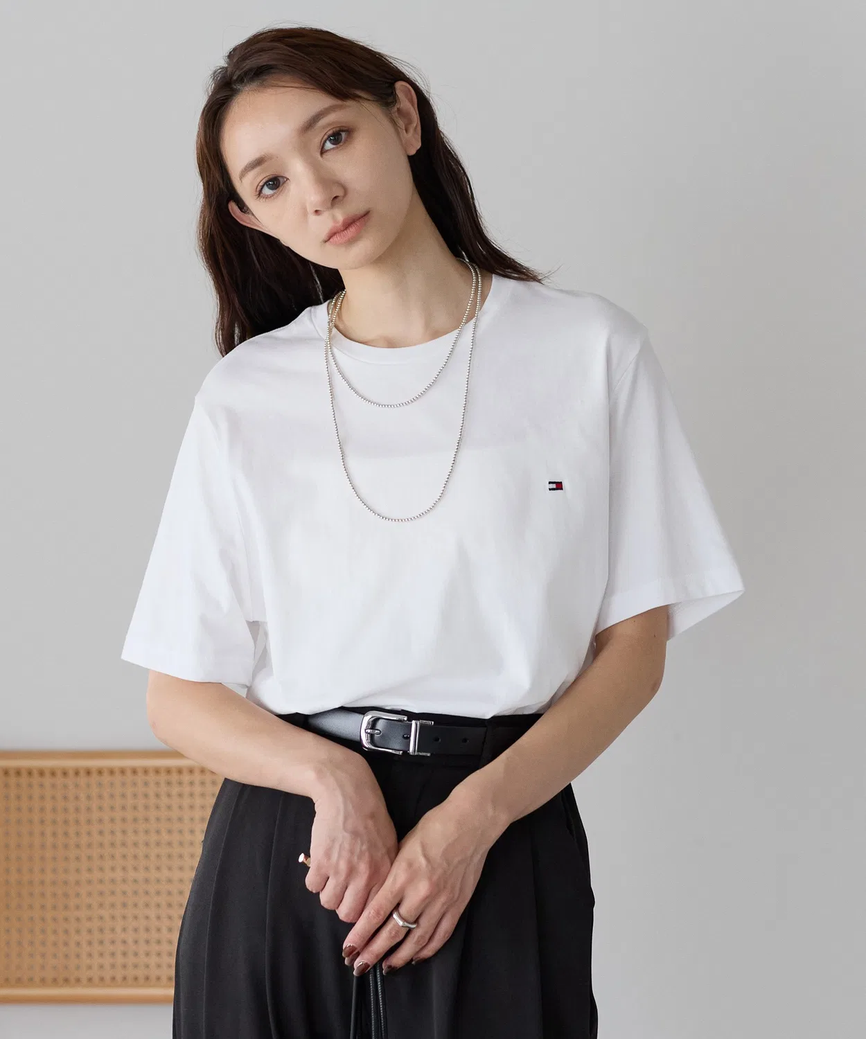 Женская футболка с флагом TOMMY HILFIGER, Черный — фото 2