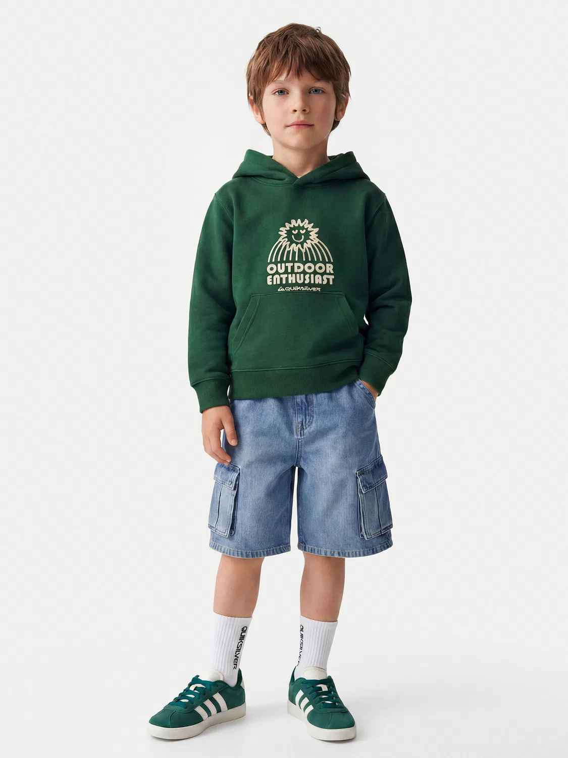 Толстовка стандартного кроя для мальчика Graphics Quiksilver, зеленый — фото 2