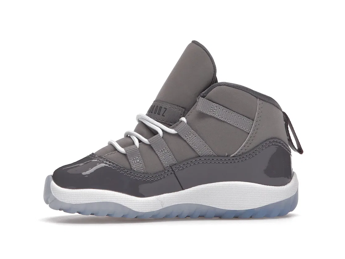 Детские кроссовки для мальчиков из нубука Jordan 11 Retro Cool Grey (2021) Jordan, Medium Grey/Multi-Color/Multi-Color — фото 3