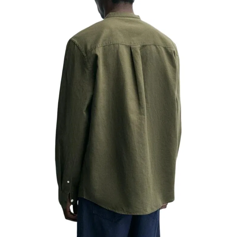 Мужская рубашка с длинным рукавом Khaki ZARA, Khaki — фото 4