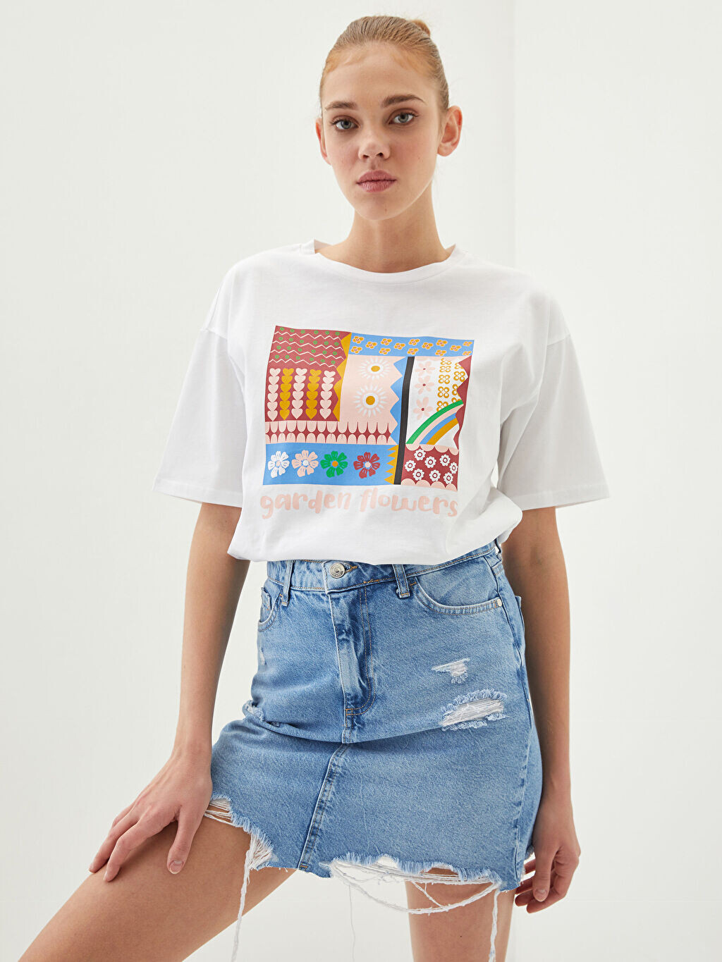 

Джинсовая юбка Rodeo для женщин прямого кроя с карманами и деталями стандартного кроя LCW Jeans