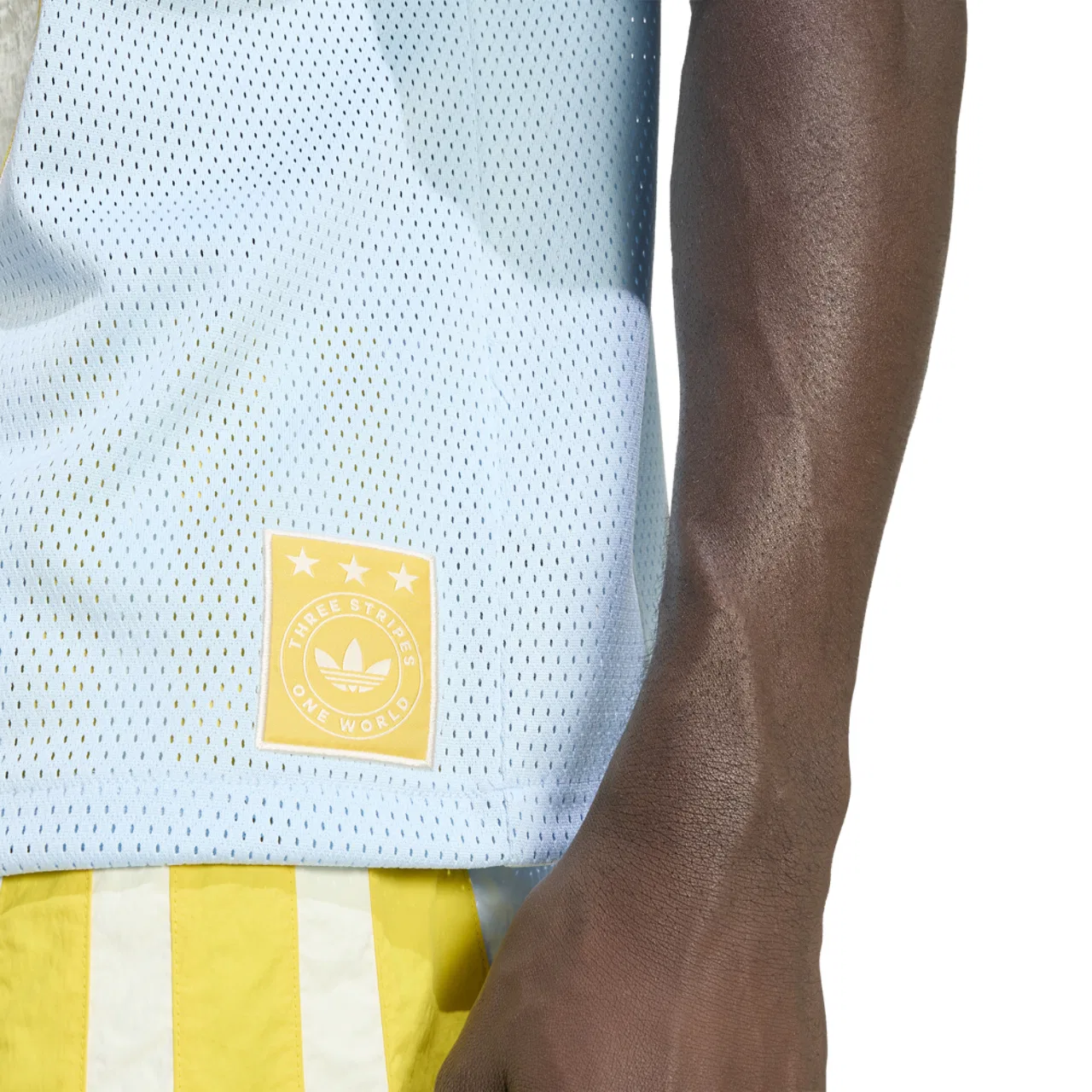 Мужская футболка Original Football Jersey Adidas, цвет Carolina/White — фото 4
