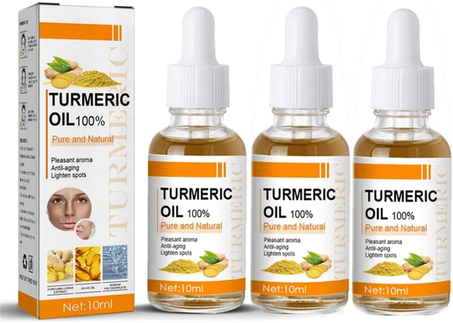 Сыворотка для лица Turmeric Dark Spot Corrector, Pelinuar, набор 3 шт, 10 мл