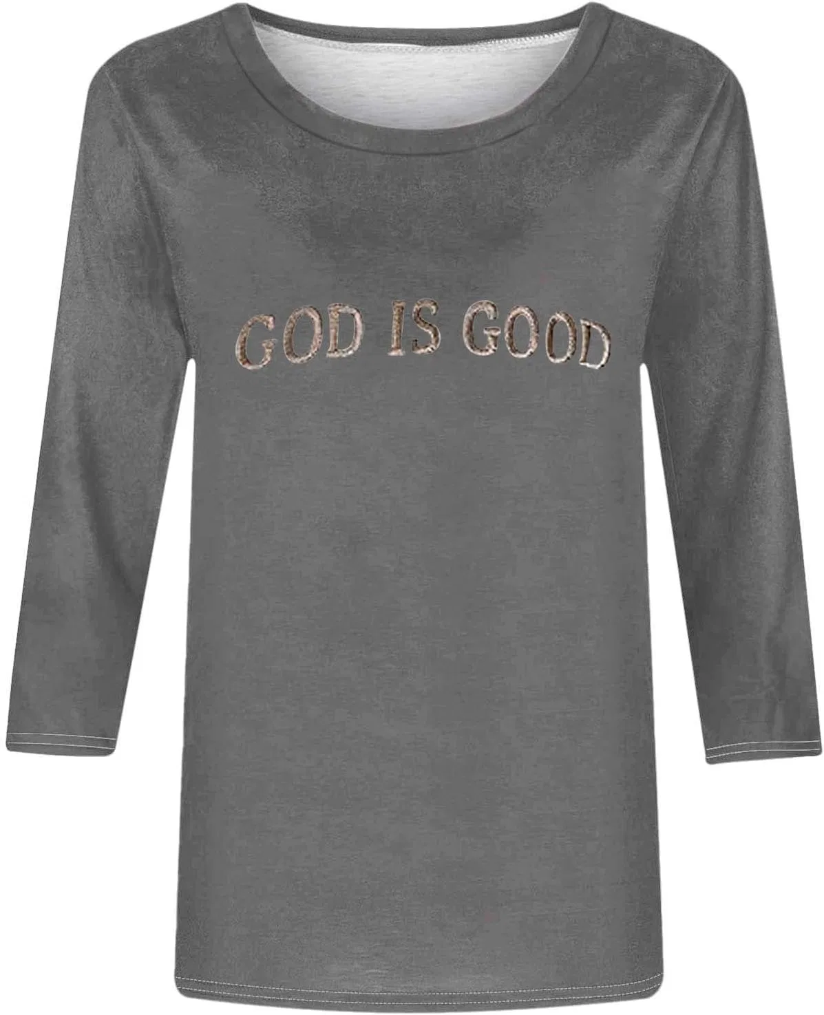 Женская футболка с длинным рукавом God is Good, серый — фото 3