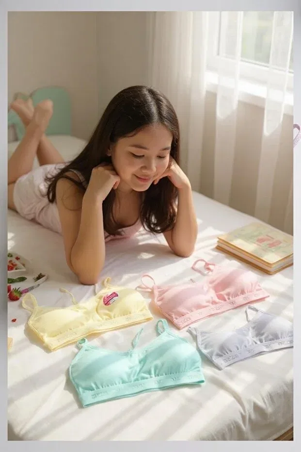 Детский бюстгальтер для девочек хлопковый Katmirra, 4-Pack Pastel 419