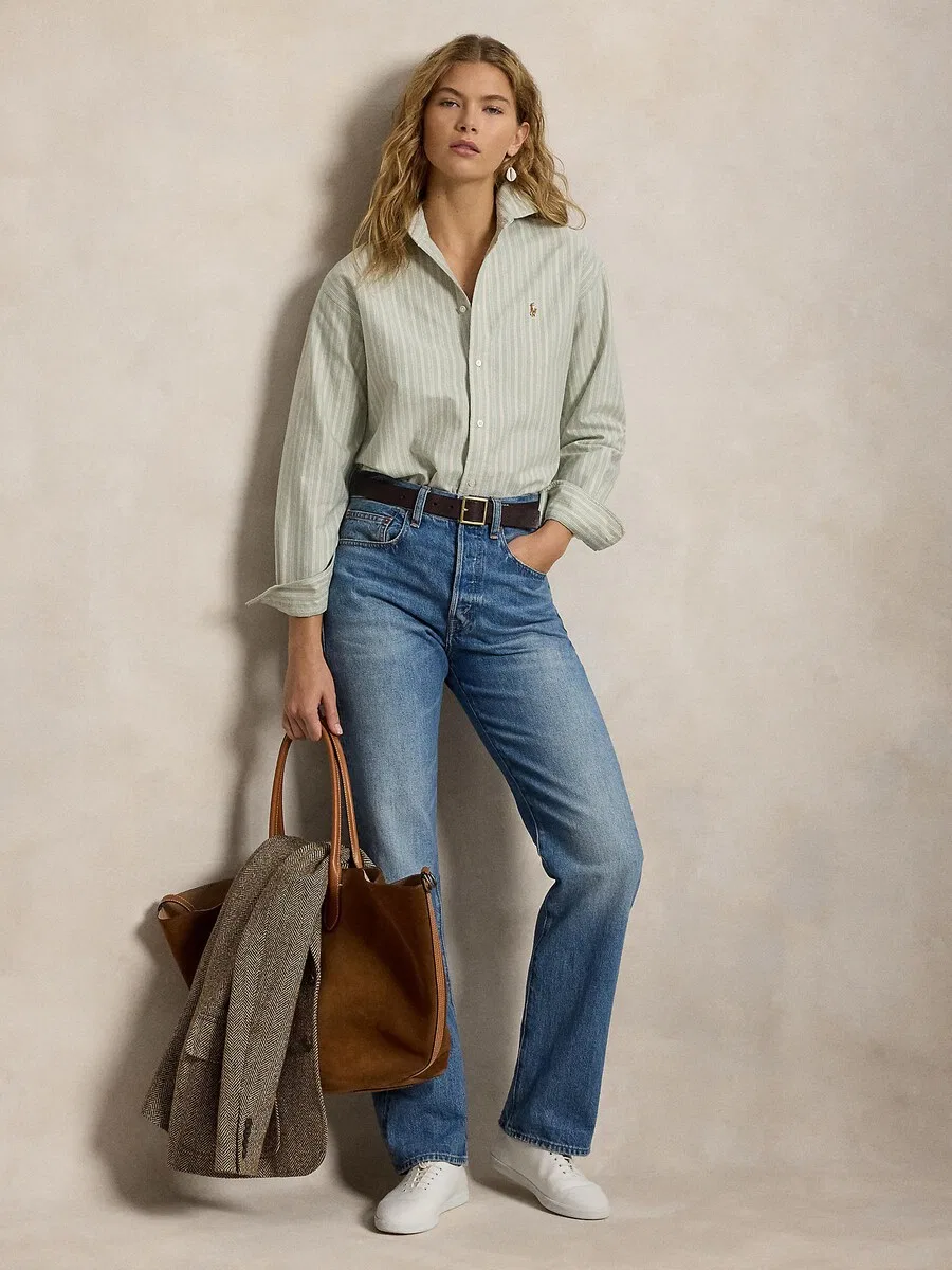Блузка Polo Ralph Lauren пастельно-зеленого цвета — фото 4