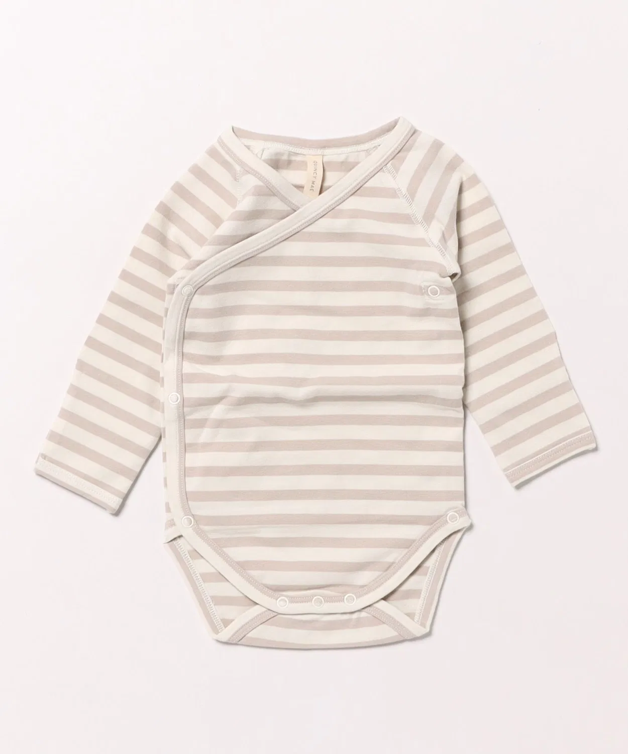 Детский лонгслив с длинным рукавомSide Snap Bodysuit Quincy Mae, White/Grey