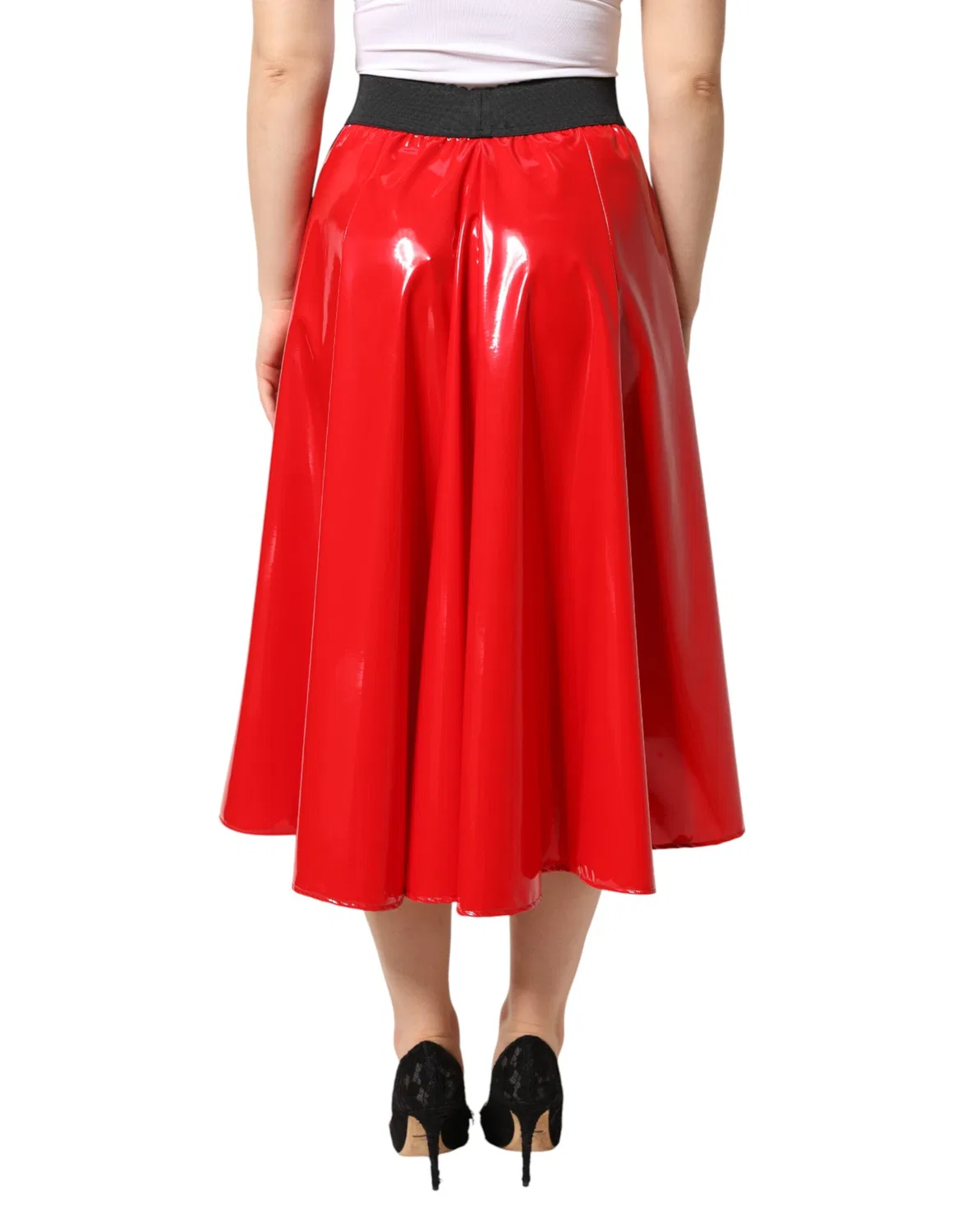 Женская юбка-миди с высокой посадкой High Waist Midi Dolce & Gabbana, Red — фото 4