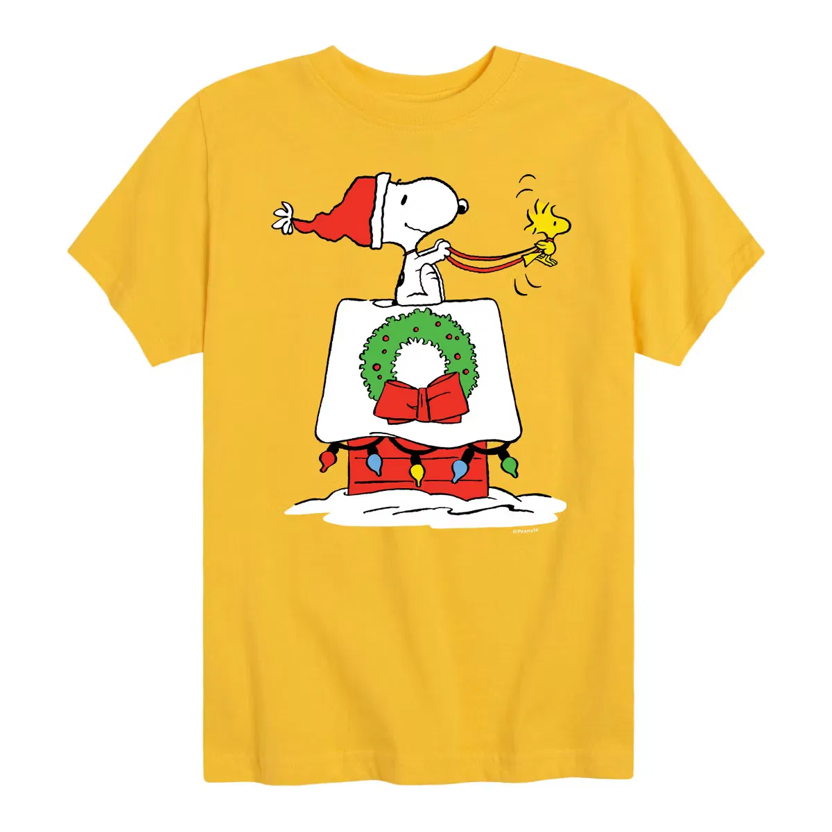 Футболка с коротким рукавом и принтом Snoopy & Woodstock House Sleigh Peanuts, Yellow