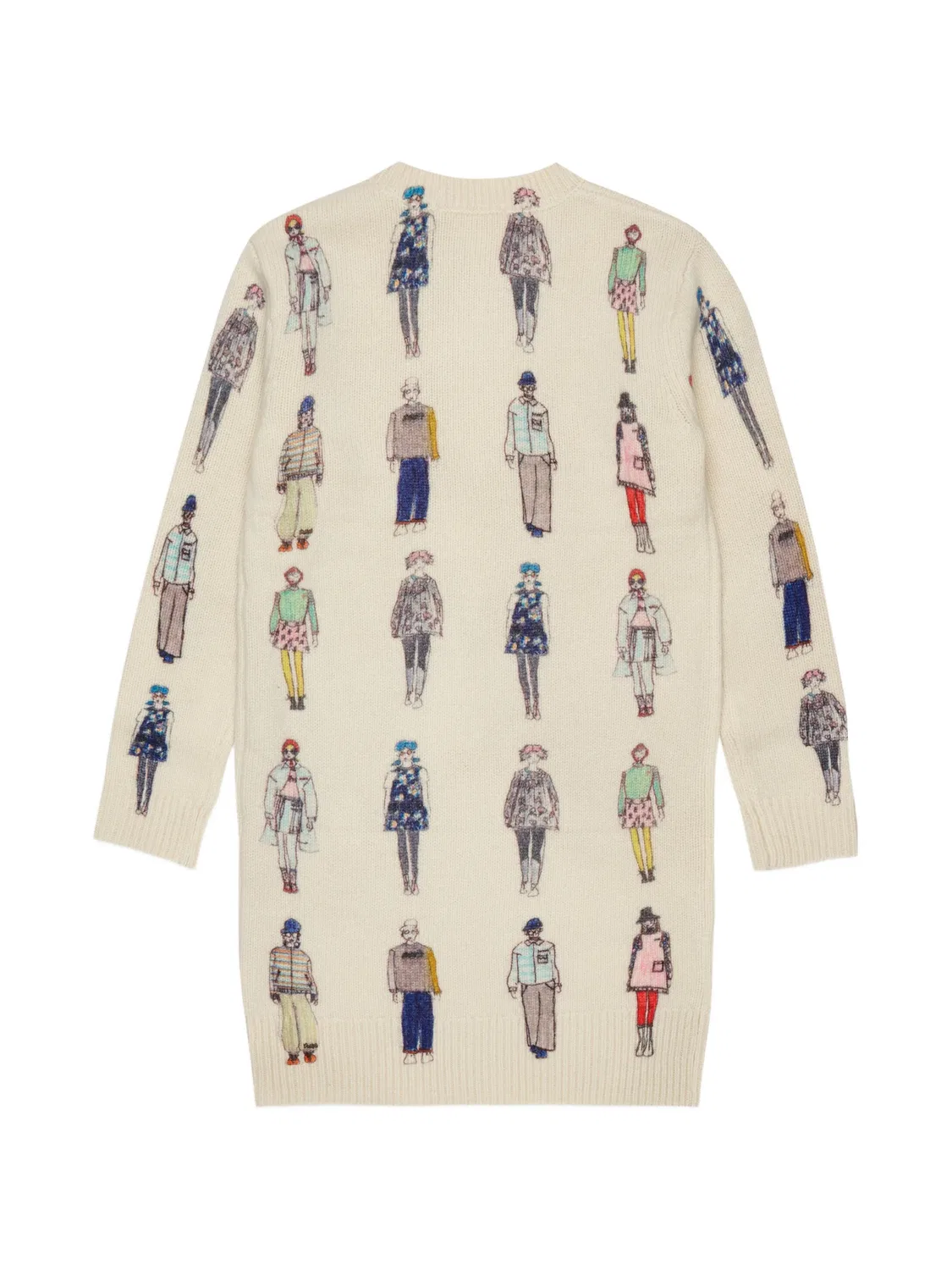 Платье с вышитым логотипом и принтом Marni Kids, нейтральные цвета — фото 2
