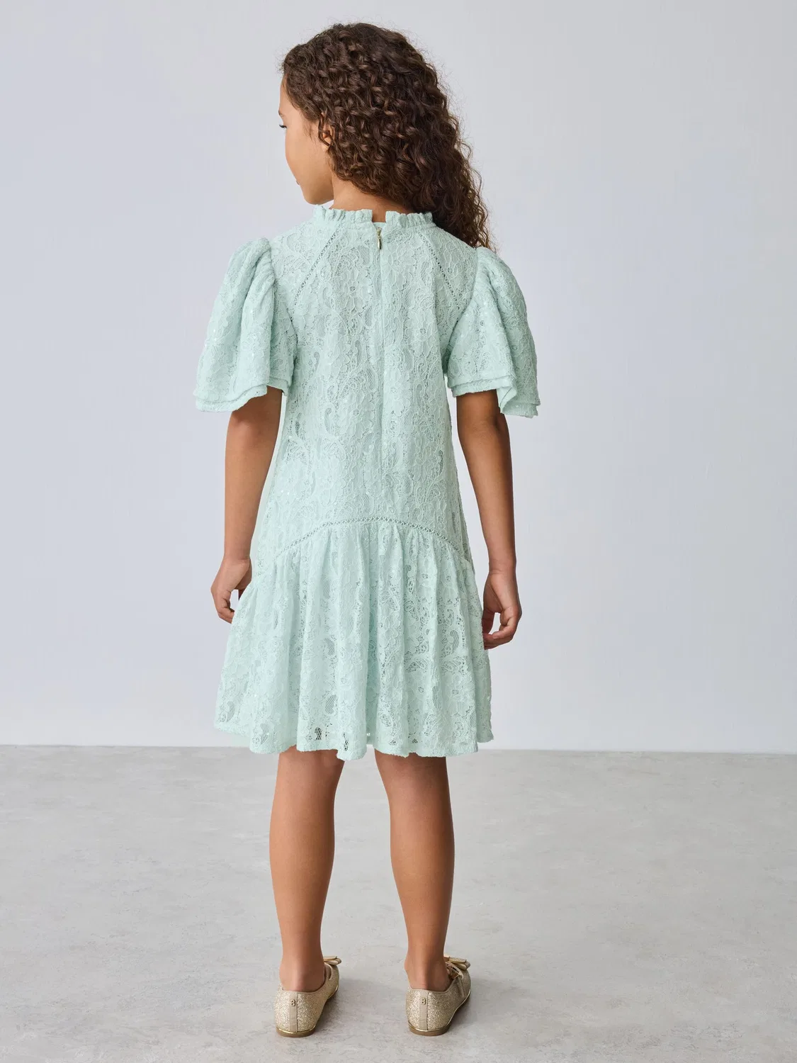 Платье с пайетками и кружевом Baker by Ted Baker, мята — фото 3