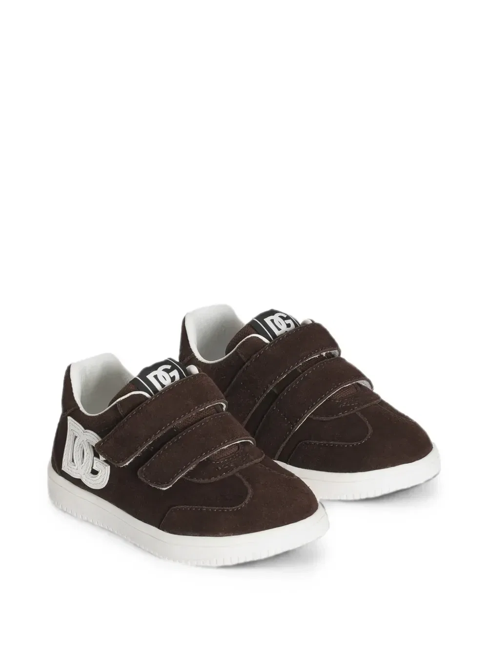Кроссовки DG Original из вельветовой ткани Dolce & Gabbana Kids, коричневый — фото 2