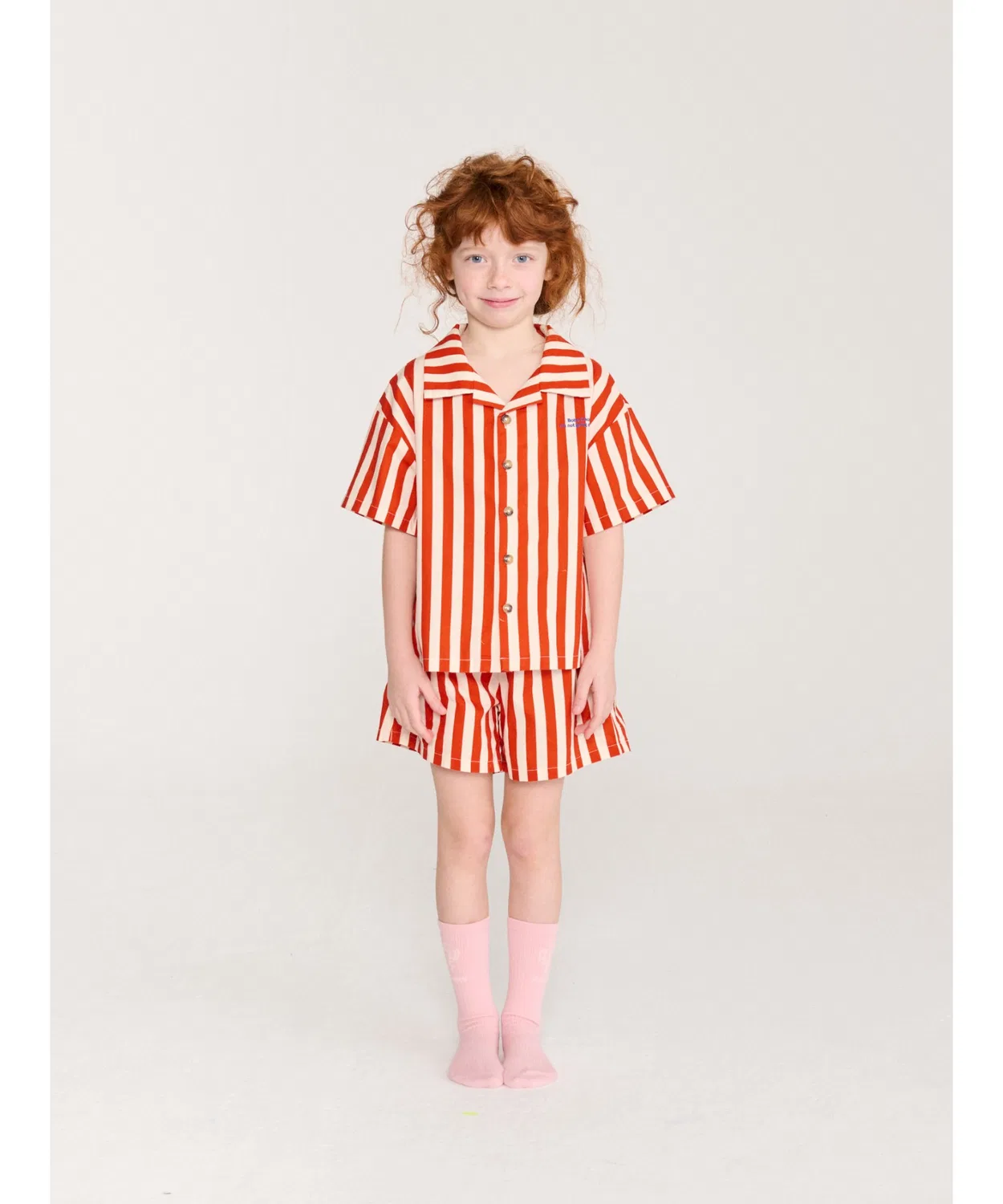 Детский комплект пижамы с принтом в полоску BOBO CHOSES Red Bold Stripe, Красный