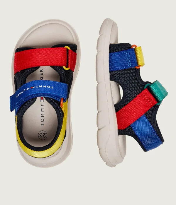 Детские сандалии для девочек на липучке Tommy Hilfiger, мультиколор — фото 3