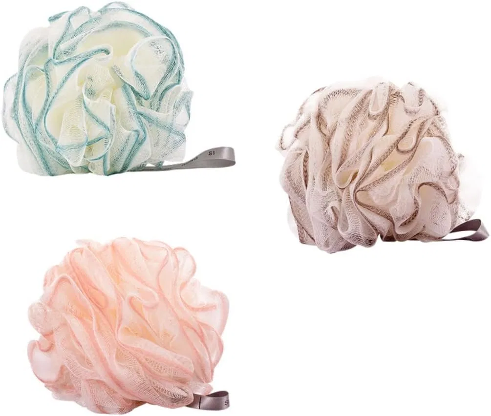 Мочалка для душа 3 шт, PE, MAGICLULU, Green, Pink