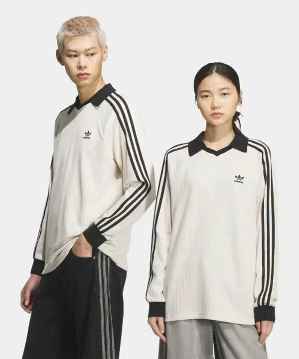Футболка-поло с длинным рукавом вафельная, Adidas, белый — фото 2
