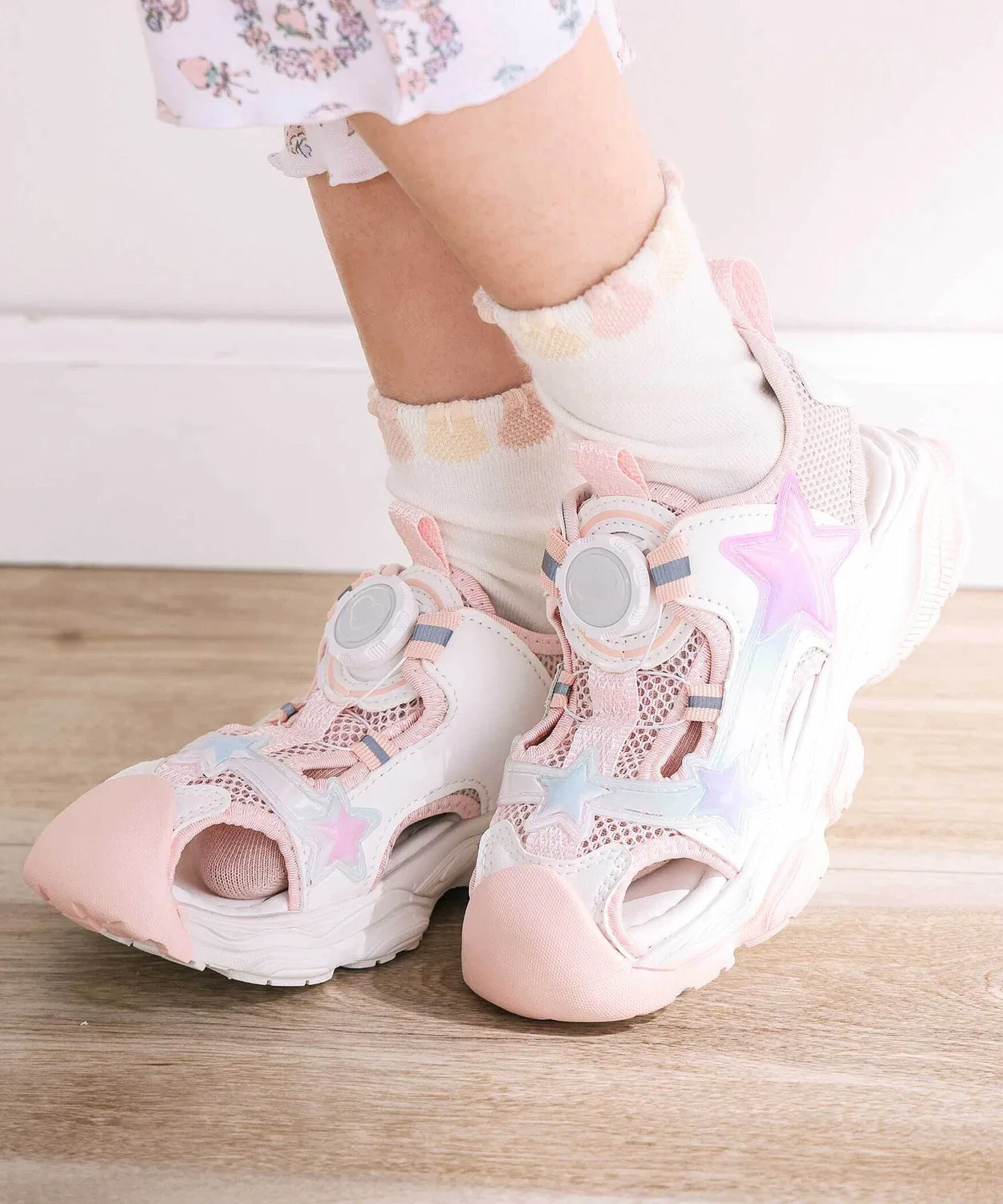 Детские сандалии с блестящими звездами, mesh, с диалом, 16-21 см SLAP SLIP, Pink