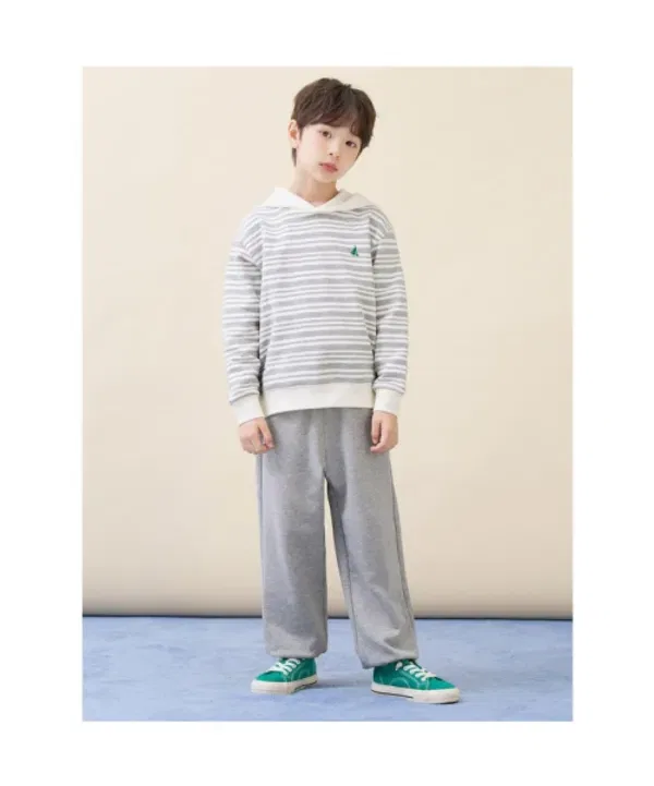 Спортивный костюм с полоской, Striped Hood Sweat Set Beanpole Kids, серый — фото 4