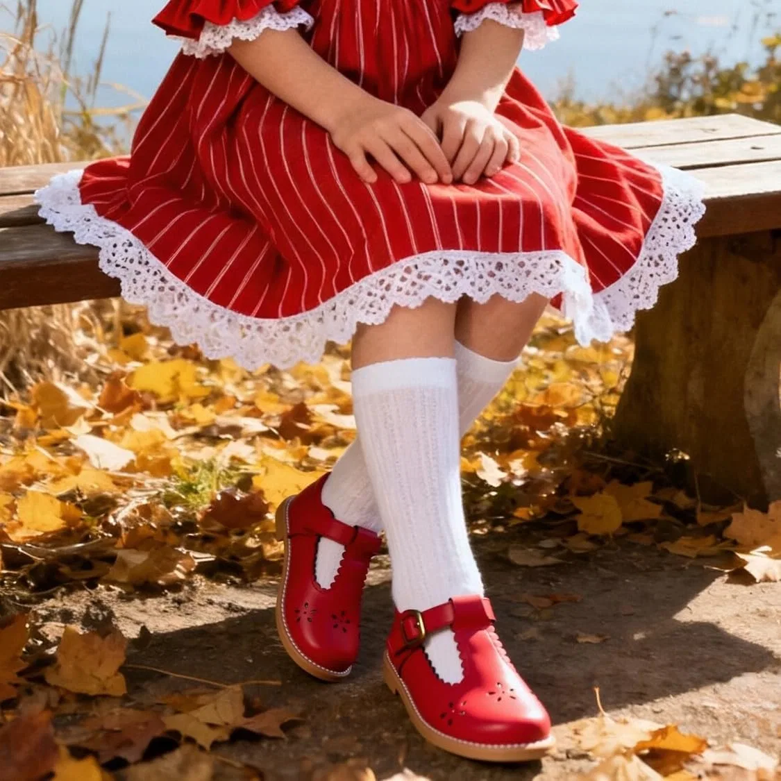 Детские туфли оксфорды для девочек ESTINE, Red — фото 2