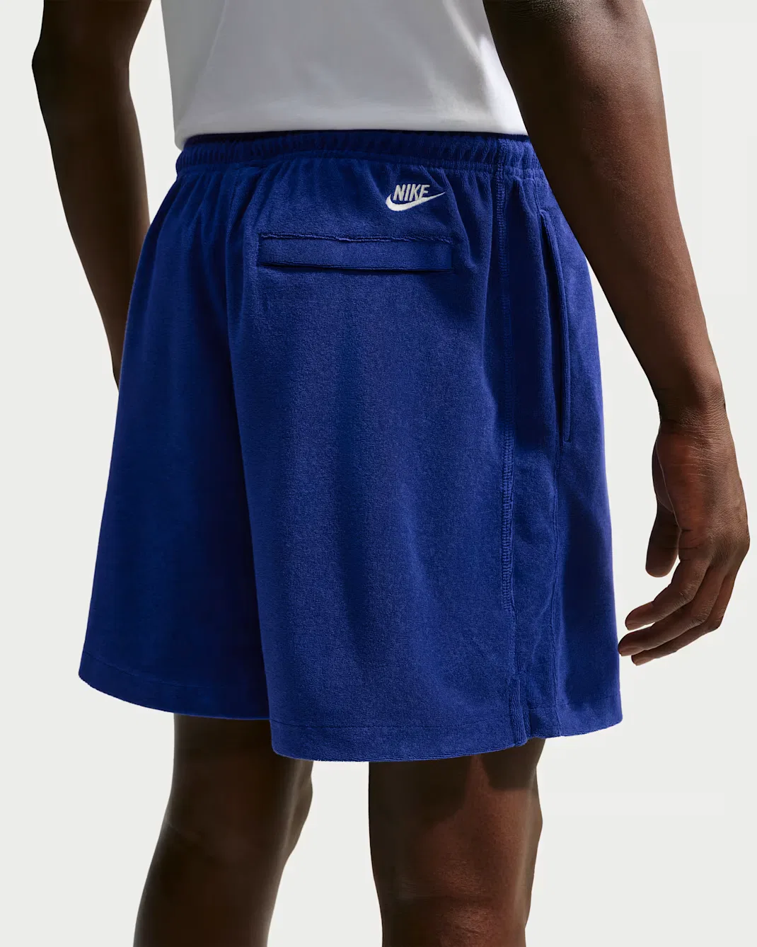 Мужские махровые шорты Nike Club, Deep Royal Blue/White/Phantom — фото 3