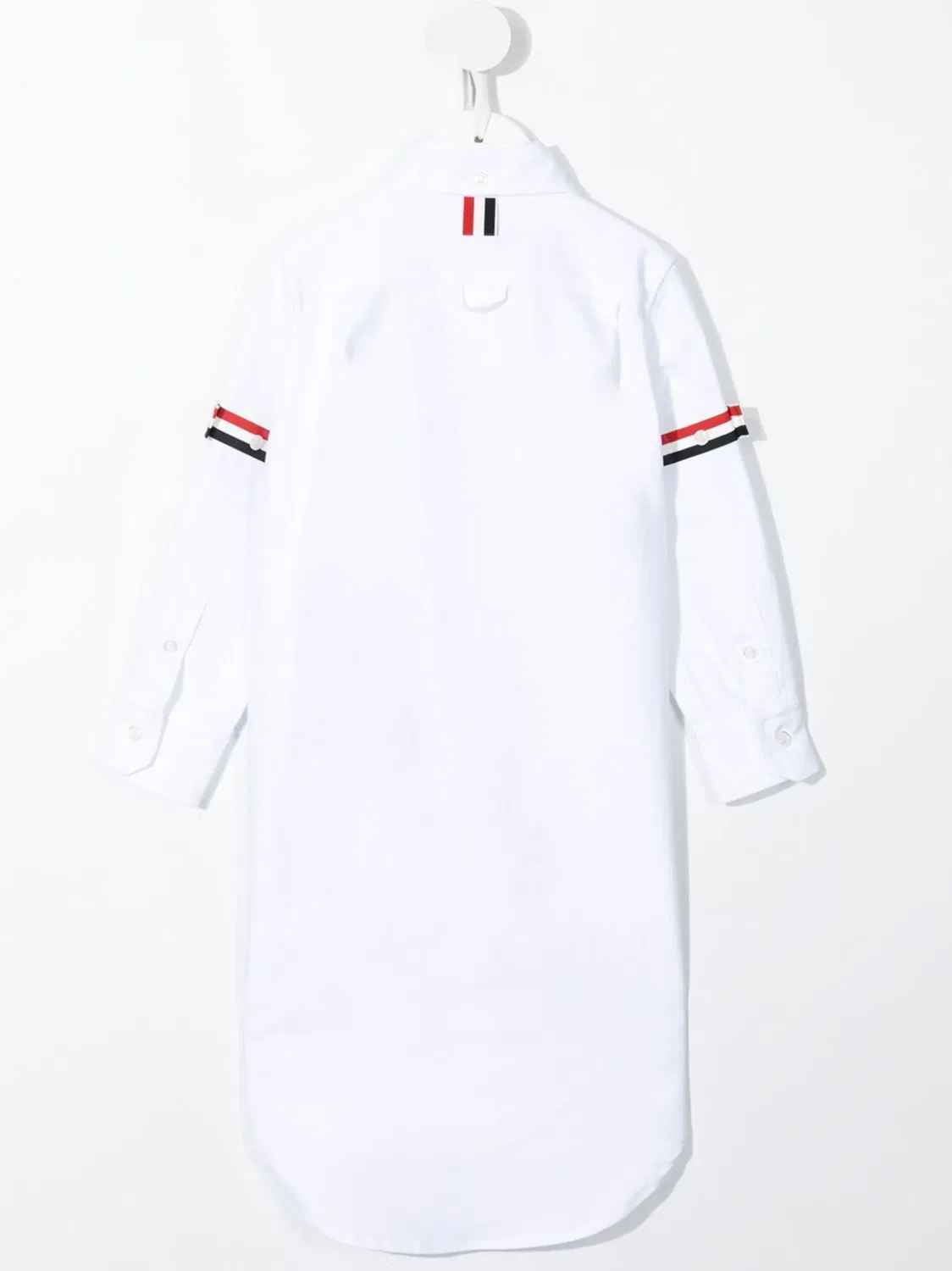 Платье-рубашка с рукавами из оксфордского гроздья Thom Browne, белый — фото 3