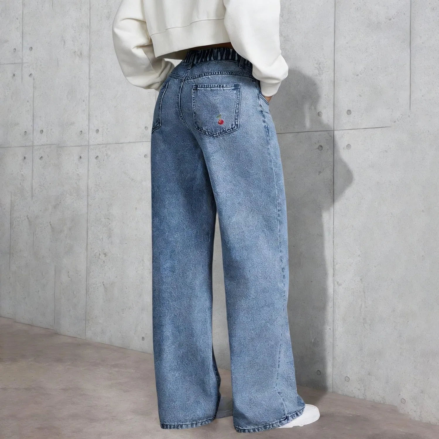 Женские джинсы с принтом Palace Denim, Blue — фото 3