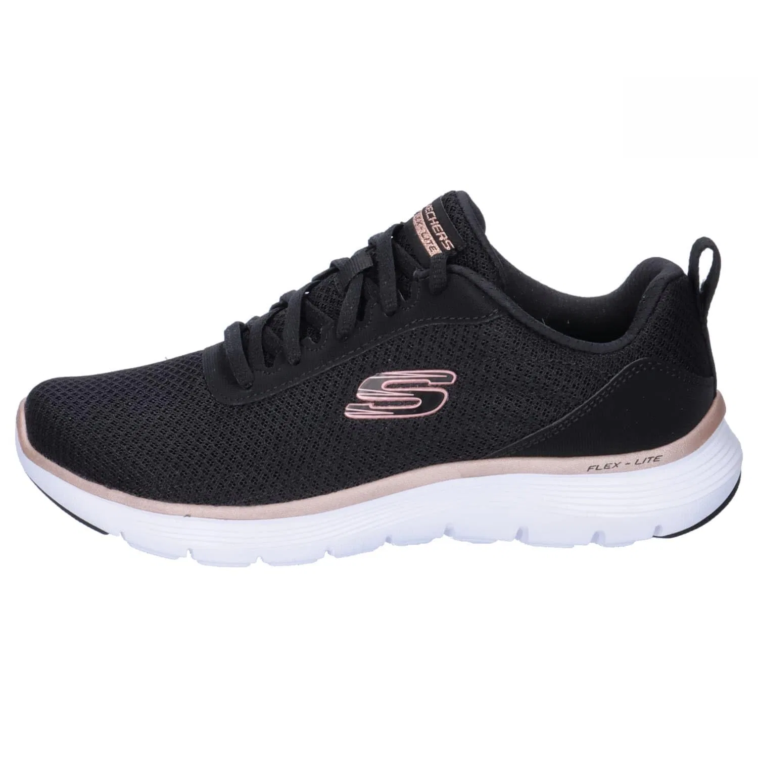 Детские кроссовки для мальчиков Speedees Burn Outs Skechers, Black Mesh Rose Gold Trim — фото 2