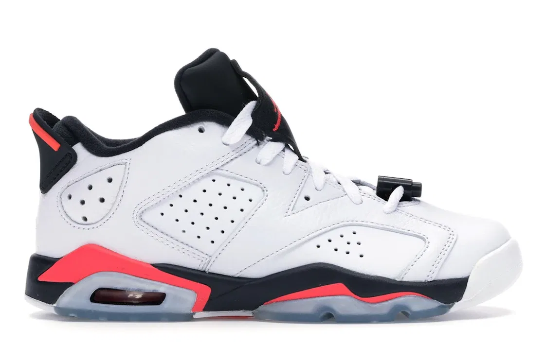 Детские кроссовки Lifestyle с принтом Jordan 6 Retro Low Jordan, White/Infrared 23-Black