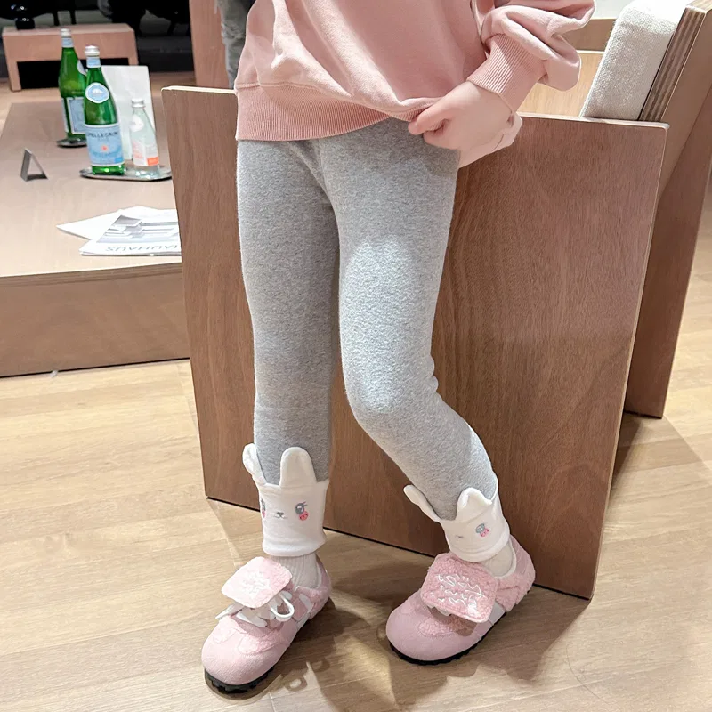 Детские леггинсы с начесом для девочек Lanza, Light Gray — фото 4