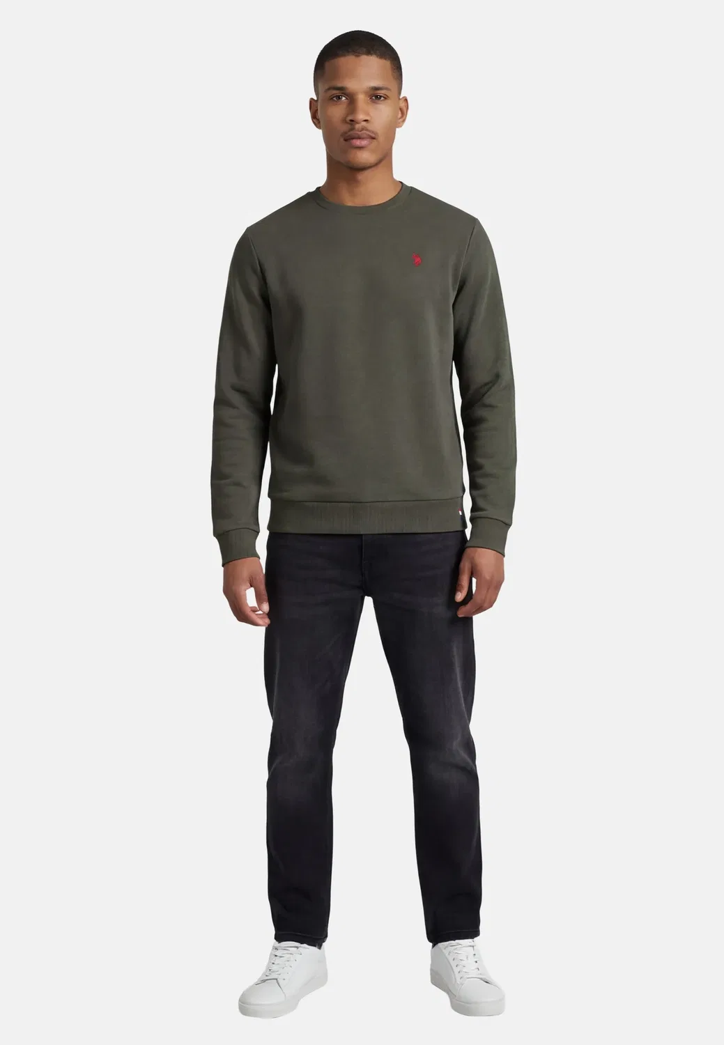 Мужской пуловер с круглым вырезом U.S. Polo Assn., Dark Olive — фото 3