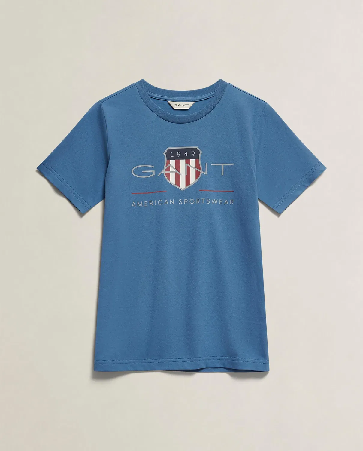 Детская футболка с коротким рукавом с логотипом Gant, Azul