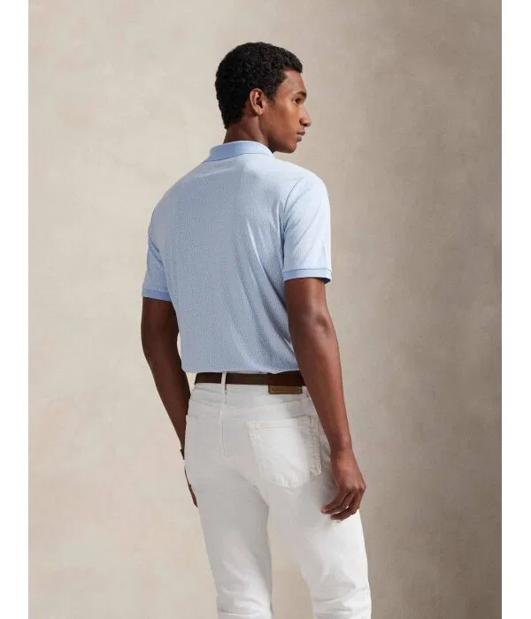 Мужское поло Custom Slim Fit Polo Ralph Lauren, Azzurro — фото 3