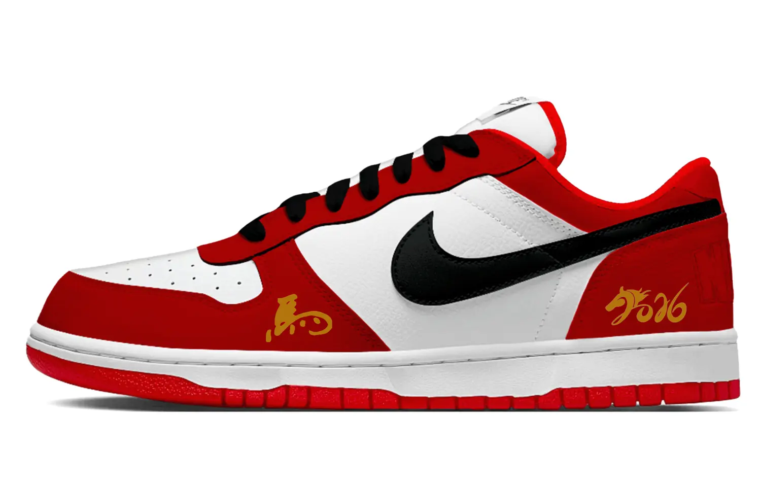 Nike Big Low Lu Abrasion Resistant Low top Skateboard Shoes мужские белые красные — фото 3