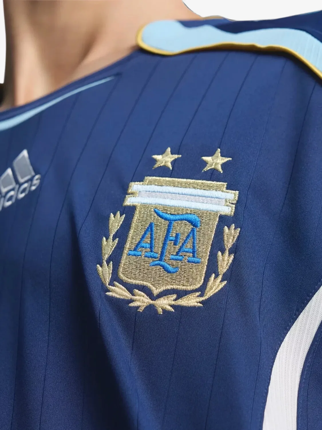 Выездная футболка сборной Аргентины 2006 года Adidas, синий — фото 4