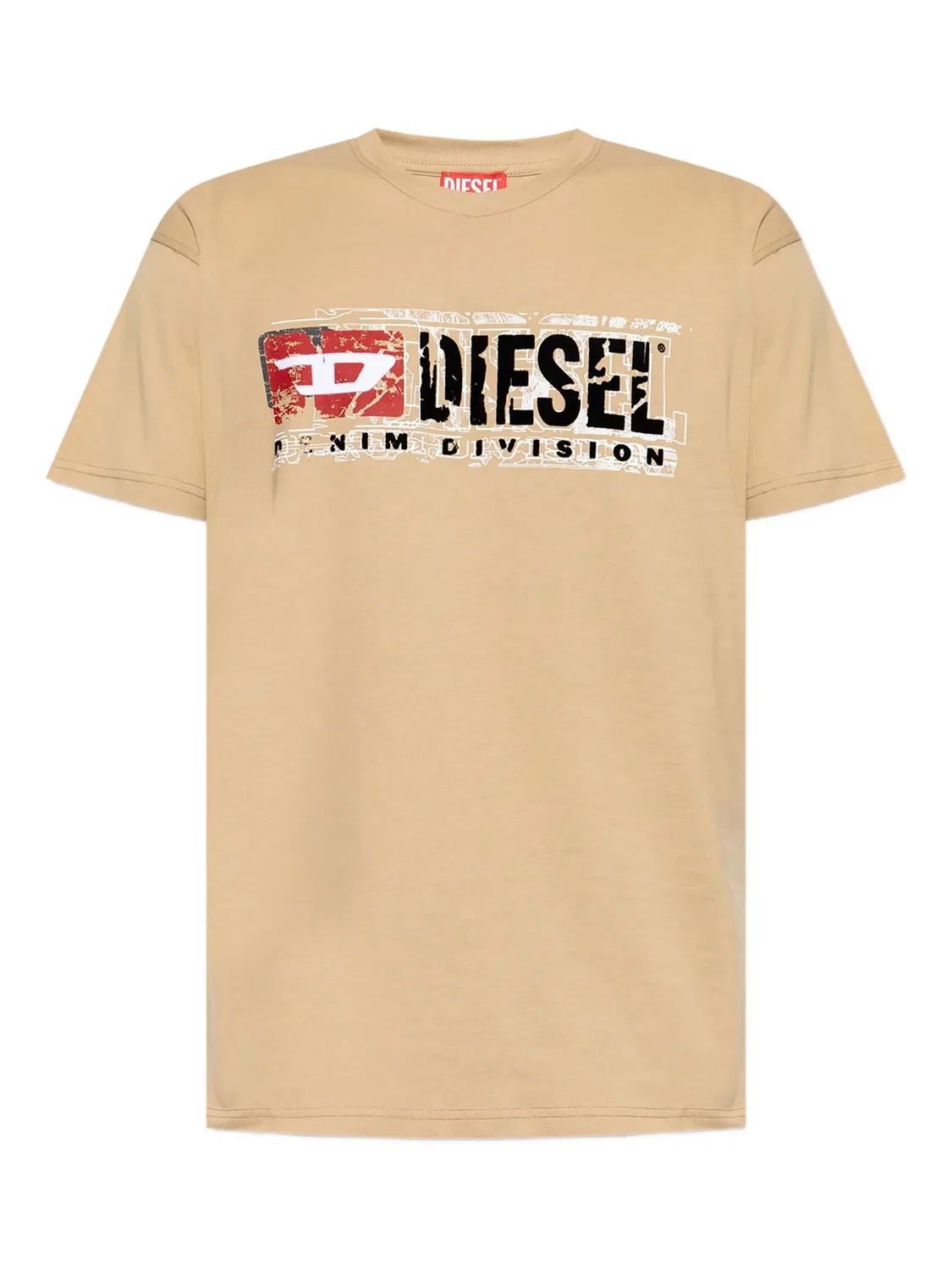 Футболка с логотипом и потертостями Diesel, нейтральные