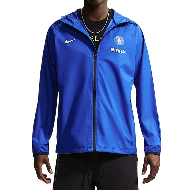 Мужская куртка с капюшоном Nike, Bright Blue/Midwest Gold