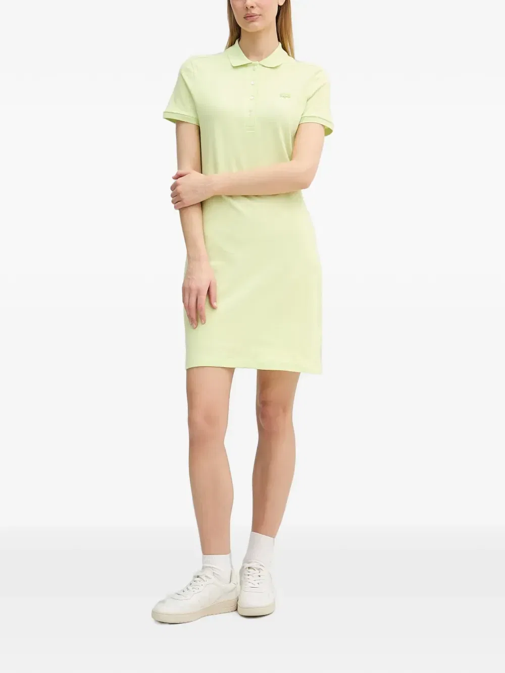 Мини-платье Lacoste с короткими рукавами и нашивкой-логотипом, зеленый — фото 2