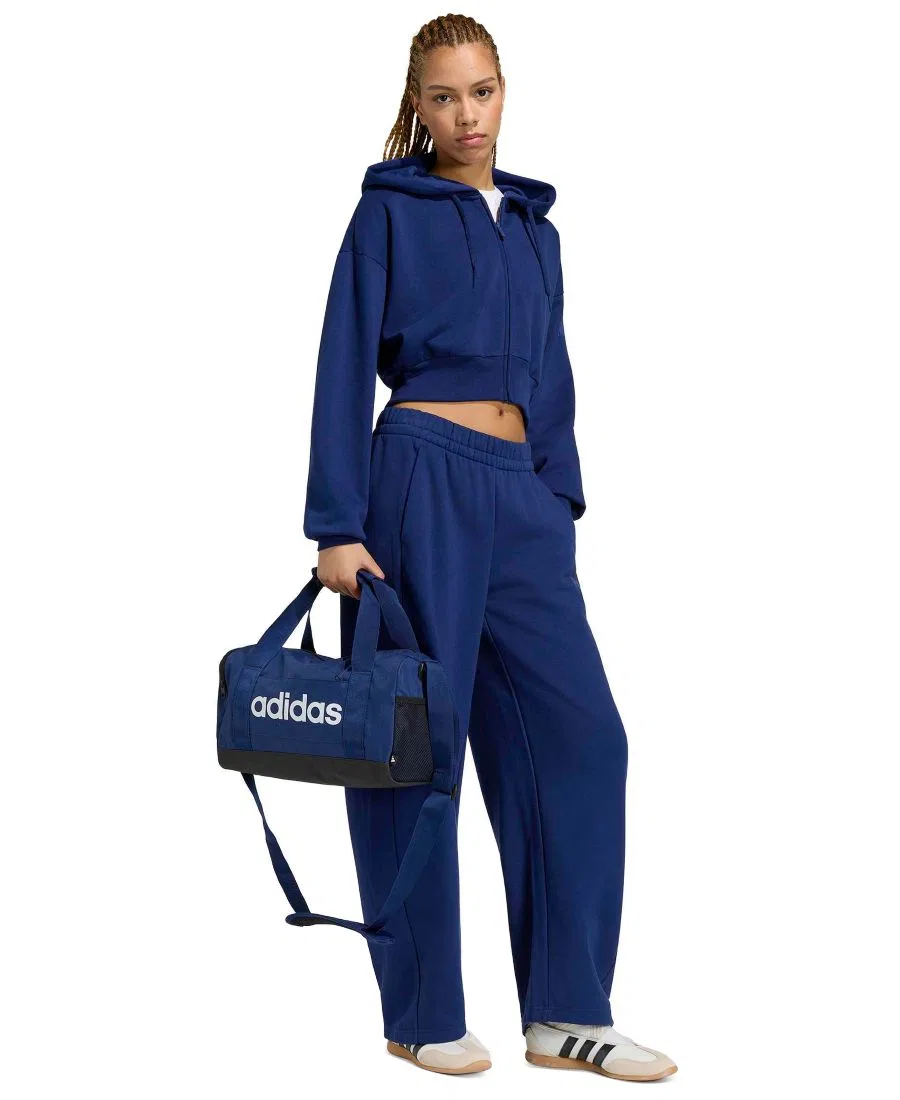 Женская куртка-худи на молнии с капюшоном из флиса Essentials Contemporary Full-Zip Hooded Jacket adidas, Dark Blue — фото 2