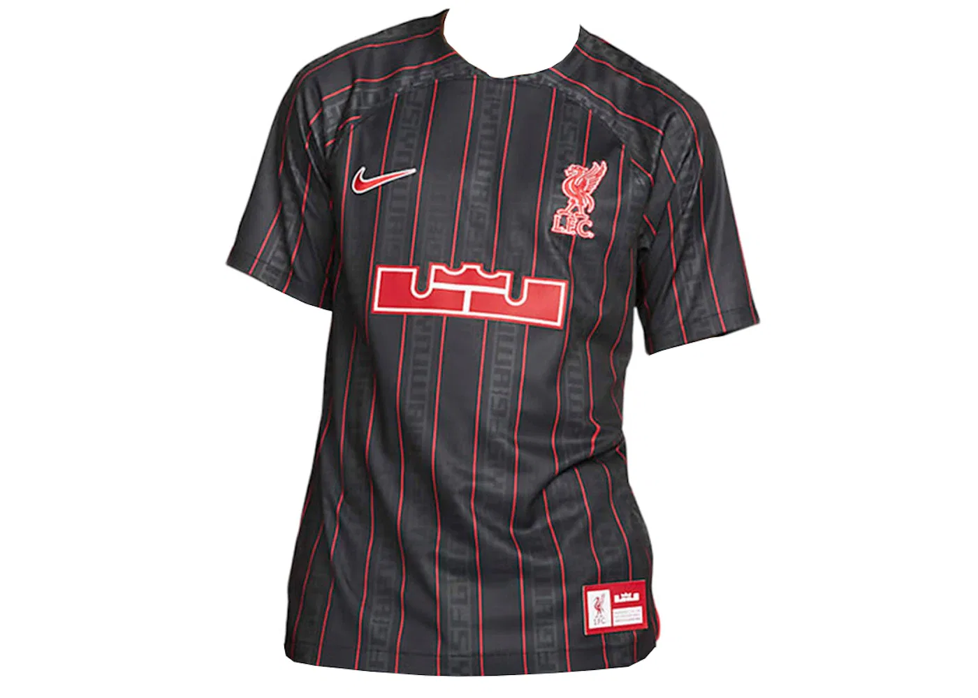 Мужская футбольная джерси с длинным рукавом Nike LeBron x Liverpool F.C. Dri-FIT Stadium, Anthracite/Gym Red
