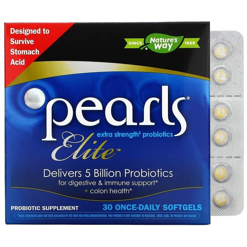 

Pearls Elite пробиотик с повышенной силой действия Nature's Way, 30 капсул