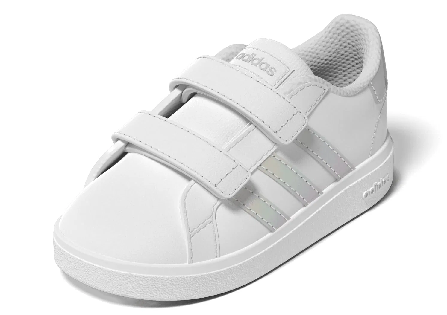 Детские кроссовки с принтом Grand Court 2.0 Hook & Loop Adidas, White Iridescent White — фото 2