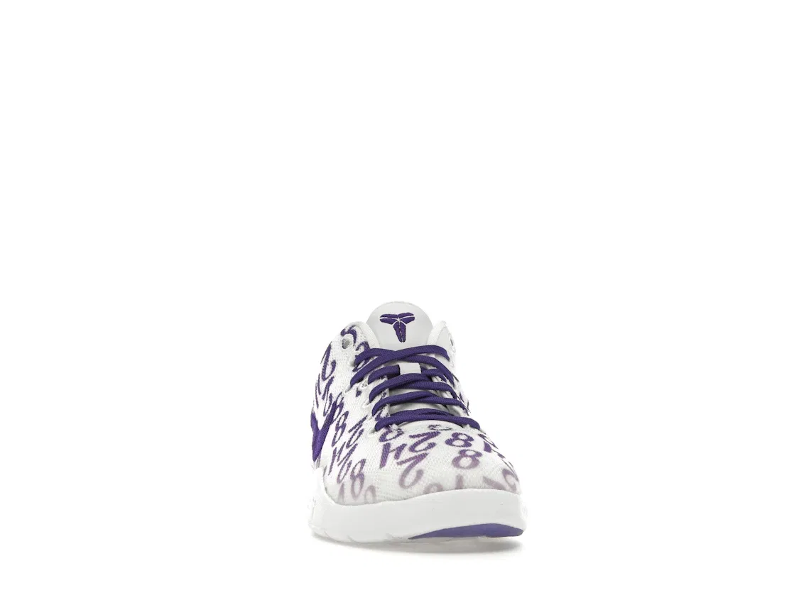 Детские кроссовки для мальчиков с принтом Nike Kobe 8 Protro, White/Court Purple/White — фото 2